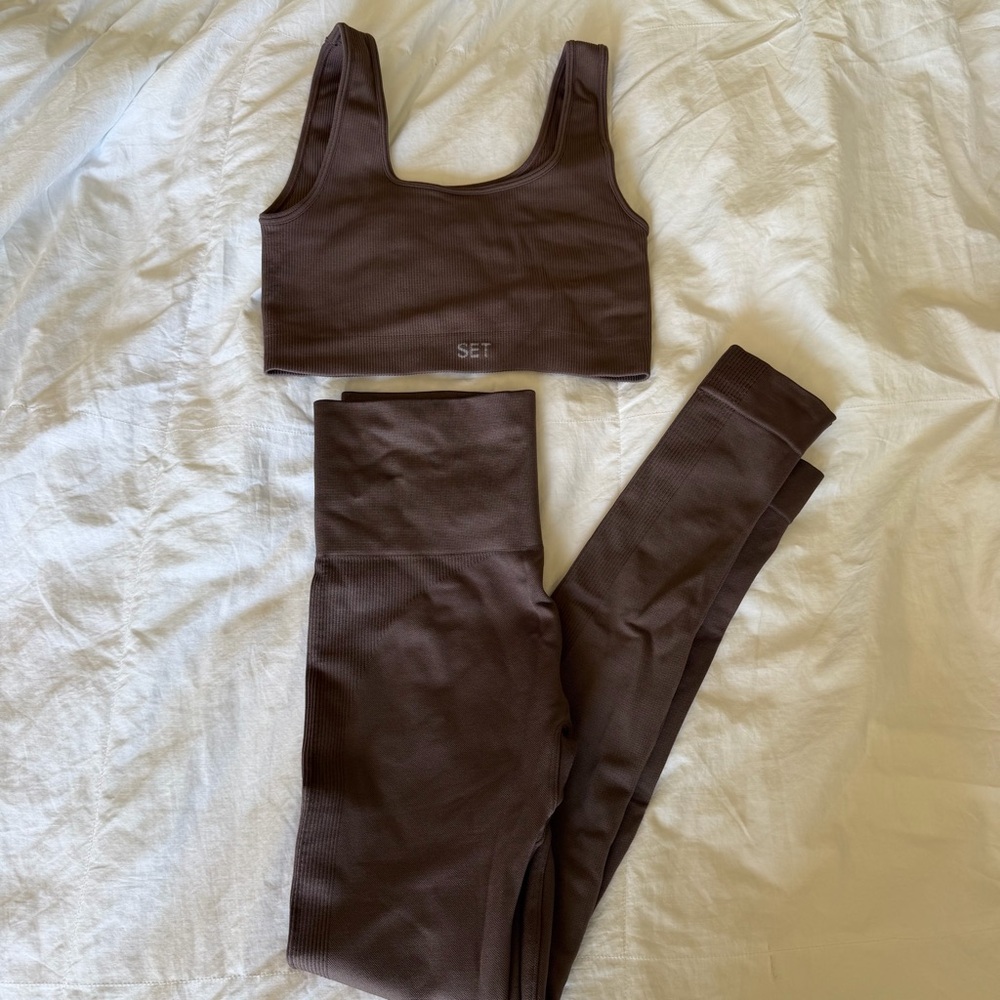 Set Active Set - Sports Bra & High-Waist Leggings - Purple XS/S